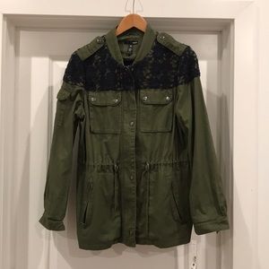 AQUA Army Jacket with Navy Detailing NWT